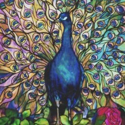 Peacocks Glory Square Detail Inspired By Louis Comfort Tiffany Counted Cross Stitch Pattern -Michaels Stores 1003176130667 2