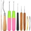 9 Pieces Crochet Hook For Hair Different Sizes Latch Hook Interlocking Tool Crochet Hair Needles Dreadlock Accessories