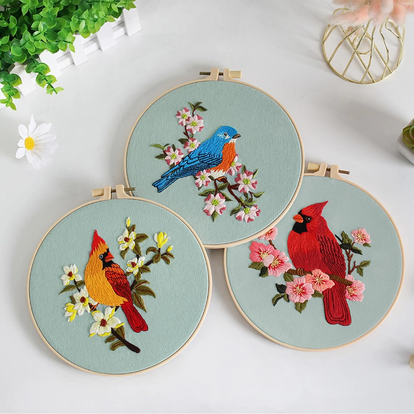3 Sets Bird Embroidery Kits For Beginners,Adults Starter Flower Pattern Cross Stitch Kit DIY Needlepoint Kits With Embroidery Instructions 10 3 Sets Bird Embroidery Kits For Beginners,Adults Starter Flower Pattern Cross Stitch Kit DIY Needlepoint Kits With Embroidery Instructions - Image 8