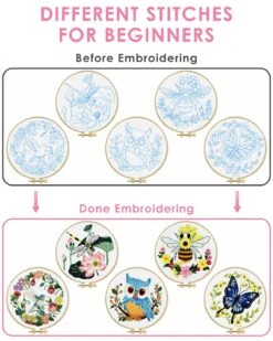 Embroidery Kit For Beginners Adult, Hummingbird Embroidery Kit For Beginners Include Embroidery Cloth Hoops Threads For Craft Lover Hand Stitch With Embroidery Skill Techniques 37 Embroidery Kit For Beginners Adult, Hummingbird Embroidery Kit For Beginners Include Embroidery Cloth Hoops Threads For Craft Lover Hand Stitch With Embroidery Skill Techniques -Michaels Stores 105474222479408 2