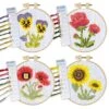 Cross Stitch Kits For Beginners (Flower Theme - 6.75 Inch - 4 Pack 1 X Embroidery Hoop) DIY Embroidery Needlepoint Patterns For Adults, Includes Poppy, Rose, Sunflower And Pansy. 2 Cross Stitch Kits For Beginners (Flower Theme - 6.75 Inch - 4 Pack 1 X Embroidery Hoop) DIY Embroidery Needlepoint Patterns For Adults, Includes Poppy, Rose, Sunflower And Pansy. -Michaels Stores 105474787661872