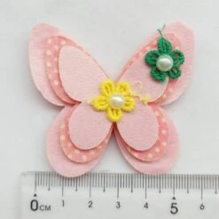 Chenkou Craft 15pcs New Padded Felt Butterfly Satin Ribbon Flowers Beads Appliques Wedding A454 (Multi-Color) -Michaels Stores 105475207895088 1
