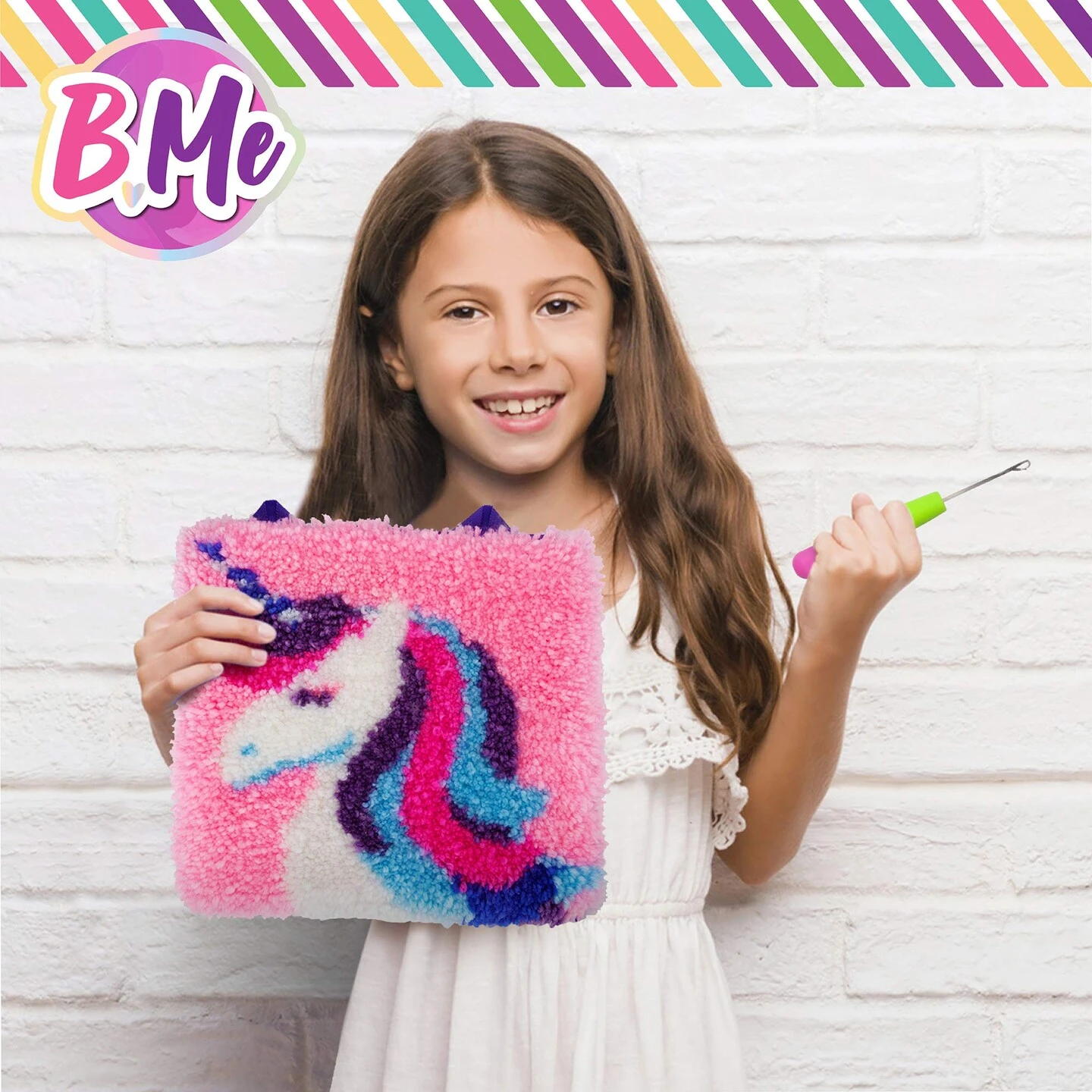 B Me DIY Unicorn Latch Hook Kit For Girls – Mini Rug Sewing Set With 15 Colorful Yarn Bundles, Color-Coded Canvas, DIY Grils Bedroom Décor Idea Perfect Birthday & Gift Age 6+ 18 B Me DIY Unicorn Latch Hook Kit For Girls – Mini Rug Sewing Set With 15 Colorful Yarn Bundles, Color-Coded Canvas, DIY Grils Bedroom Décor Idea Perfect Birthday & Gift Age 6+ - Image 16