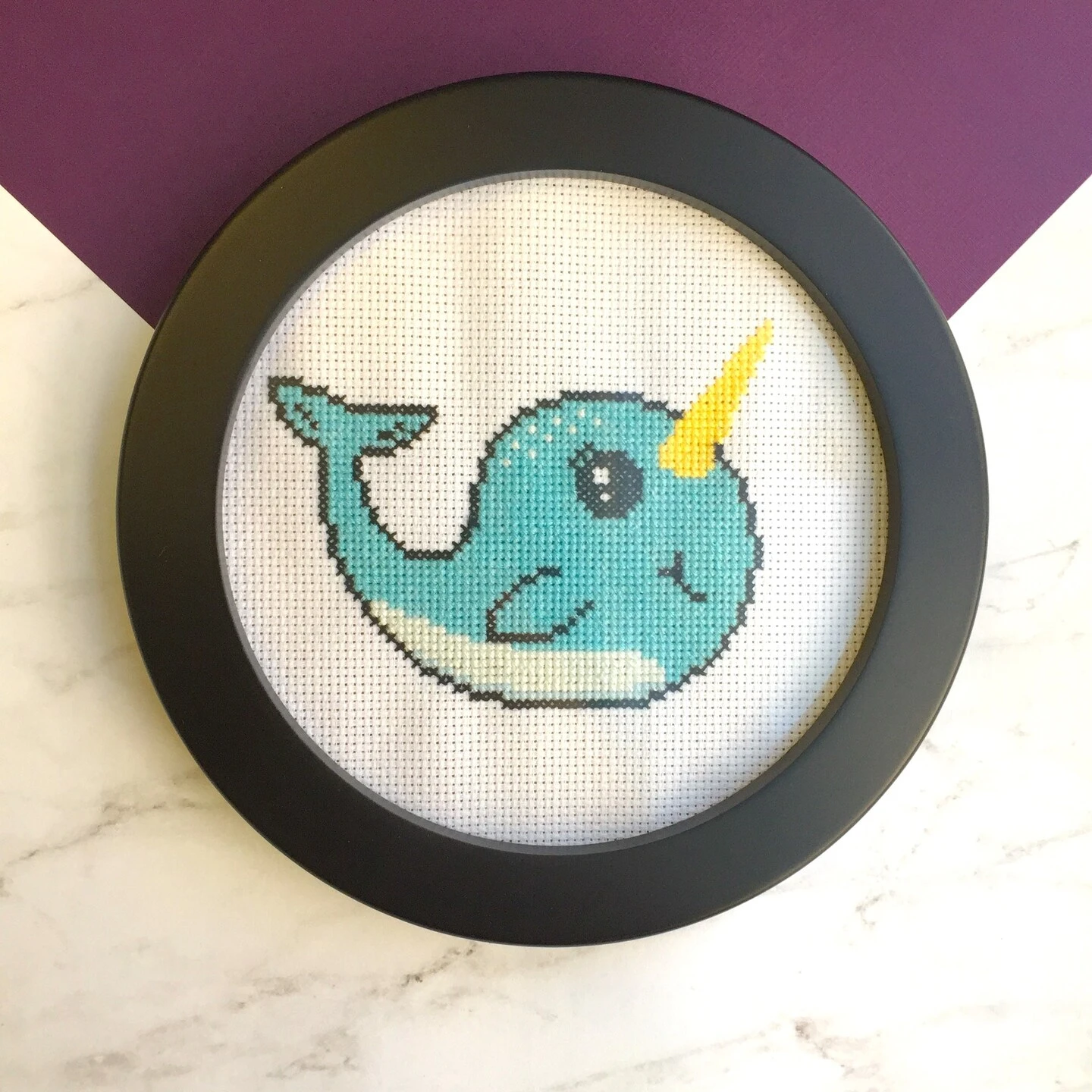 Narwhal Counted Cross Stitch DIY KIT Intermediate 6 Narwhal Counted Cross Stitch DIY KIT Intermediate - Image 4