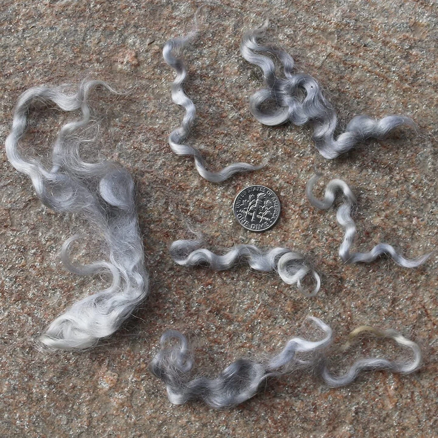 SILVER MOHAIR LOCKS. Organic Hand-Dyed Curly Wool For Rooting Doll Hair, Felting, Blending, Spinning. 1oz 11 SILVER MOHAIR LOCKS. Organic Hand-Dyed Curly Wool For Rooting Doll Hair, Felting, Blending, Spinning. 1oz - Image 9