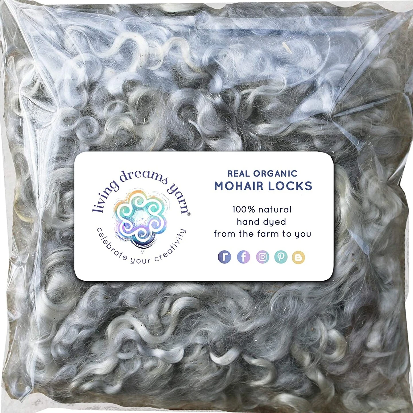 SILVER MOHAIR LOCKS. Organic Hand-Dyed Curly Wool For Rooting Doll Hair, Felting, Blending, Spinning. 1oz 15 SILVER MOHAIR LOCKS. Organic Hand-Dyed Curly Wool For Rooting Doll Hair, Felting, Blending, Spinning. 1oz - Image 13