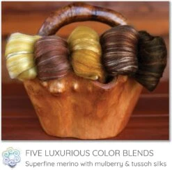 5oz Merino Silk Luxe Blends - Roving For Spinning, Felting, And Blending. Merino Wool + Glossy Mulberry Silk + Premium Tussah Silk. Pralines 14 5oz Merino Silk Luxe Blends - Roving For Spinning, Felting, And Blending. Merino Wool + Glossy Mulberry Silk + Premium Tussah Silk. Pralines -Michaels Stores 11968215280992
