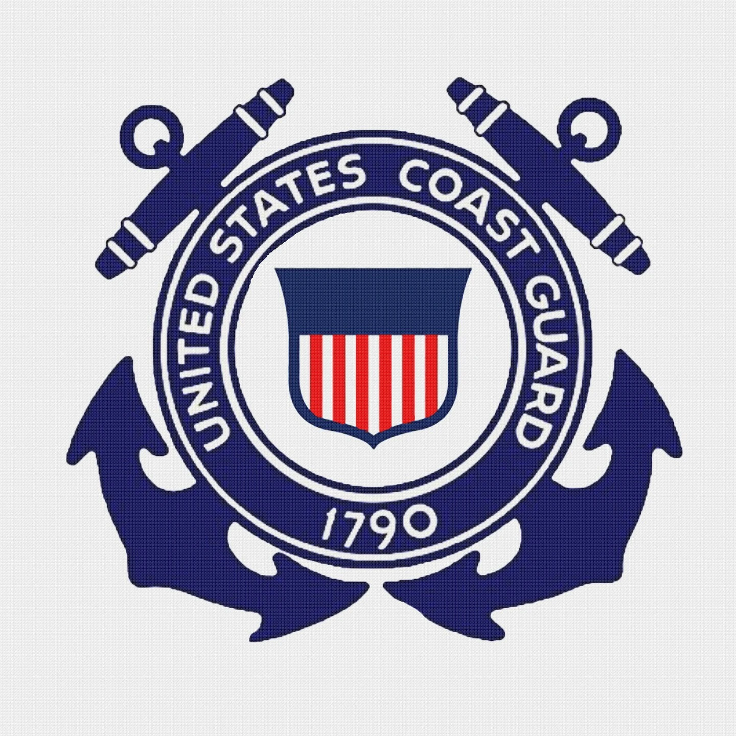 US American Coast Guard Crest Insignia Emblem Counted Cross Stitch Chart Pattern 9 US American Coast Guard Crest Insignia Emblem Counted Cross Stitch Chart Pattern - Image 7