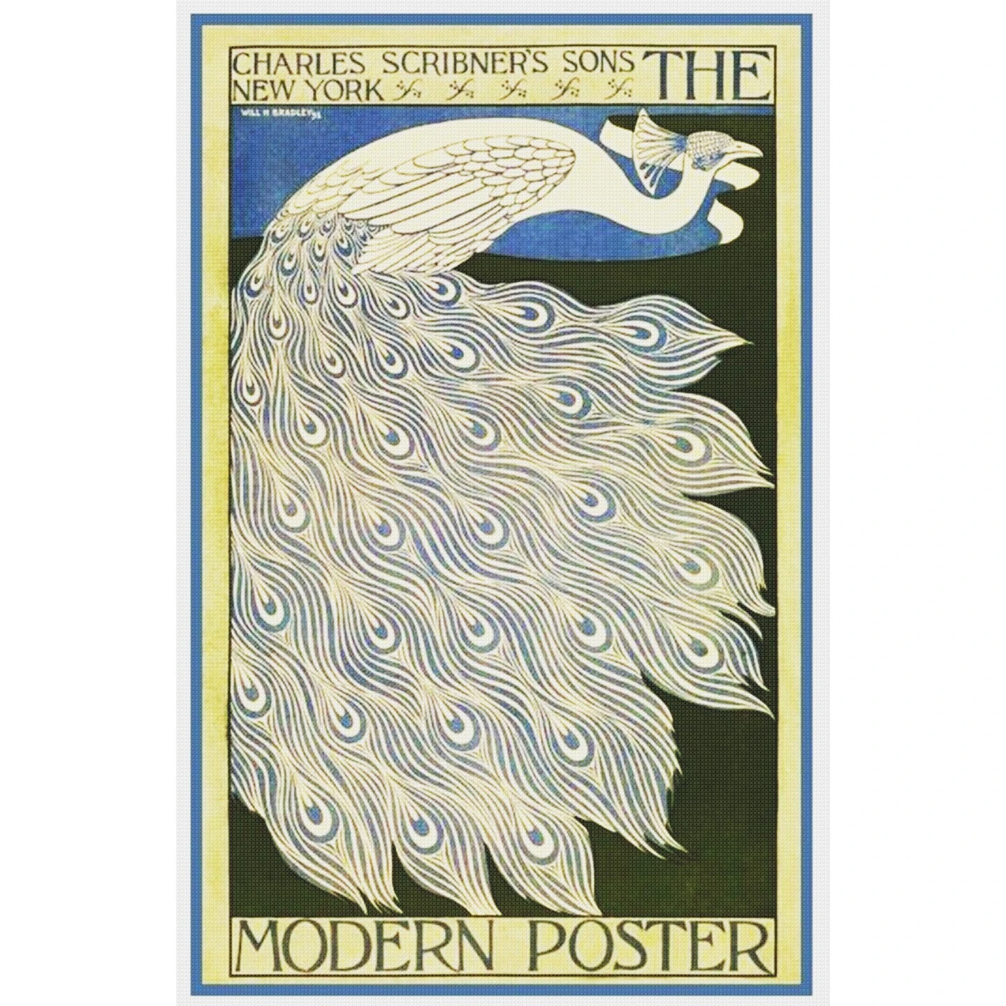 Will Bradley Modern Poster With A Peacock Counted Cross Stitch Chart Pattern 9 Will Bradley Modern Poster With A Peacock Counted Cross Stitch Chart Pattern - Image 7