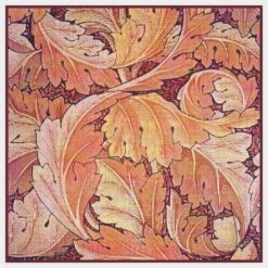 Acanthus Leaves In Reds By William Morris Counted Cross Stitch Pattern -Michaels Stores 12151032625073 2