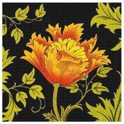 New William Morris Orange Anemone Flower On Black Counted Cross Stitch Pattern 23 New William Morris Orange Anemone Flower On Black Counted Cross Stitch Pattern -Michaels Stores 12151046633393 1