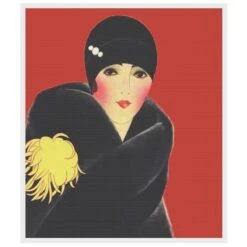 Art Deco Flapper Yellow Flower Helen Dryden Counted Cross Stitch Pattern -Michaels Stores 12151049887793 1