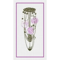 Art Nouveau Charles Mackintosh Lavender Rose Counted Cross Stitch Chart Pattern -Michaels Stores 12151050080305 1