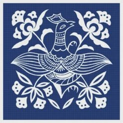 Asian Indigo Bird #4 Folk Art Design*2 DMC Colors* Counted Cross Stitch Pattern 23 Asian Indigo Bird #4 Folk Art Design*2 DMC Colors* Counted Cross Stitch Pattern -Michaels Stores 12151050800433 1