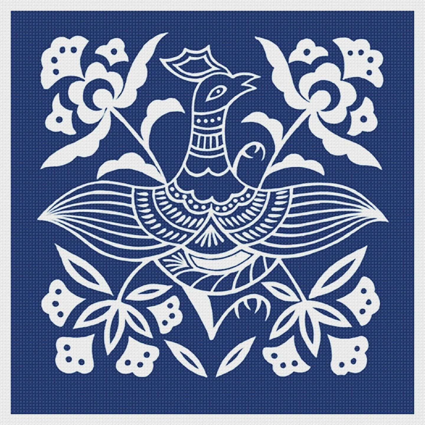Asian Indigo Bird #4 Folk Art Design*2 DMC Colors* Counted Cross Stitch Pattern 9 Asian Indigo Bird #4 Folk Art Design*2 DMC Colors* Counted Cross Stitch Pattern - Image 7