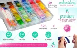 Embroidery Floss - 276 Pcs Cross Stitch Thread And Accessories - Perfect For Bracelet Making & DIY Embroidery Projects | Bonus Accessories Included -Michaels Stores 123428817970480 2
