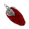 Sterling Silver Antique Replica Chatelaine Strawberry Pin Cushion Pendant Multicolor