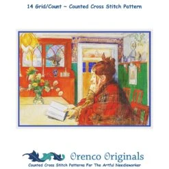 Swedish Artist Carl Larsson's Karin Reading Counted Cross Stitch Chart Pattern 27 Swedish Artist Carl Larsson's Karin Reading Counted Cross Stitch Chart Pattern -Michaels Stores 12512473304521 2
