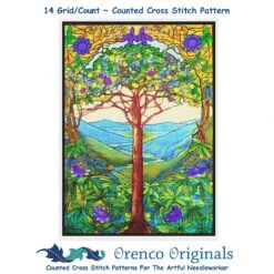 The Tree Of Life Inspired By Louis Comfort Tiffany Counted Cross Stitch Pattern -Michaels Stores 12512498765257 1