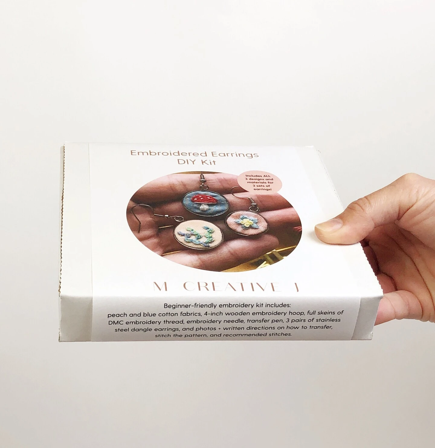 MCreativeJ Embroidered Mushroom, Flower, Cactus Earrings - Beginner DIY Craft Kit 7 MCreativeJ Embroidered Mushroom, Flower, Cactus Earrings - Beginner DIY Craft Kit - Image 5