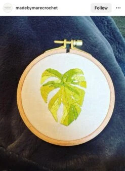 MCreativeJ Variegated Monstera- DIY Beginner Hand Embroidery Kit Lime 14 MCreativeJ Variegated Monstera- DIY Beginner Hand Embroidery Kit Lime -Michaels Stores 12835723739961