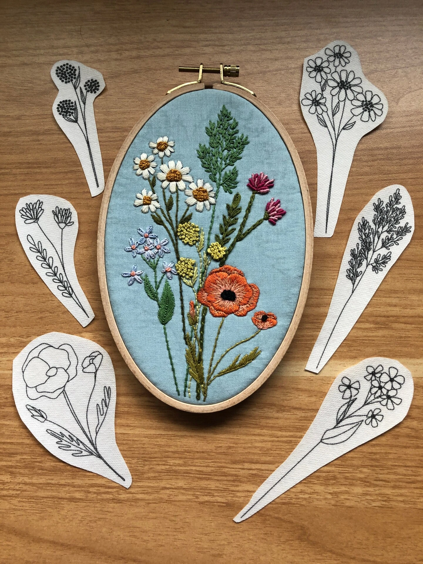 MCreativeJ Wildflower Stems - Peel Stick And Stitch Hand Embroidery Patterns 3 MCreativeJ Wildflower Stems - Peel Stick And Stitch Hand Embroidery Patterns