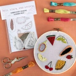 MCreativeJ Fruit - Peel Stick And Stitch Hand Embroidery Patterns