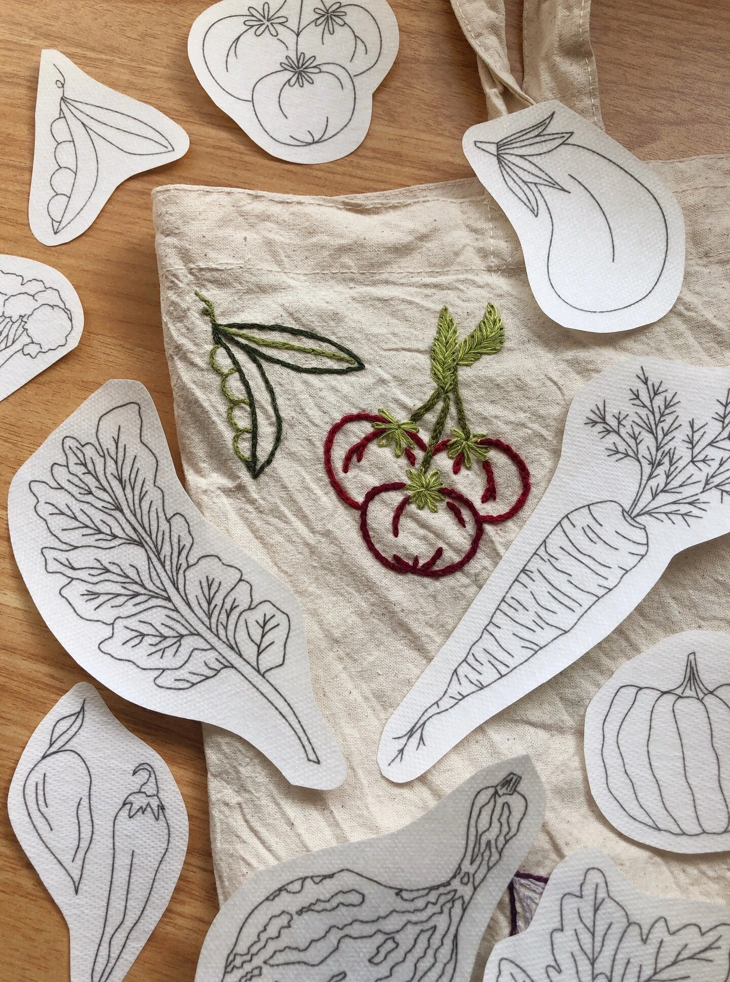 MCreativeJ Veggie Delight - Peel Stick And Stitch Hand Embroidery Patterns 14 MCreativeJ Veggie Delight - Peel Stick And Stitch Hand Embroidery Patterns - Image 12