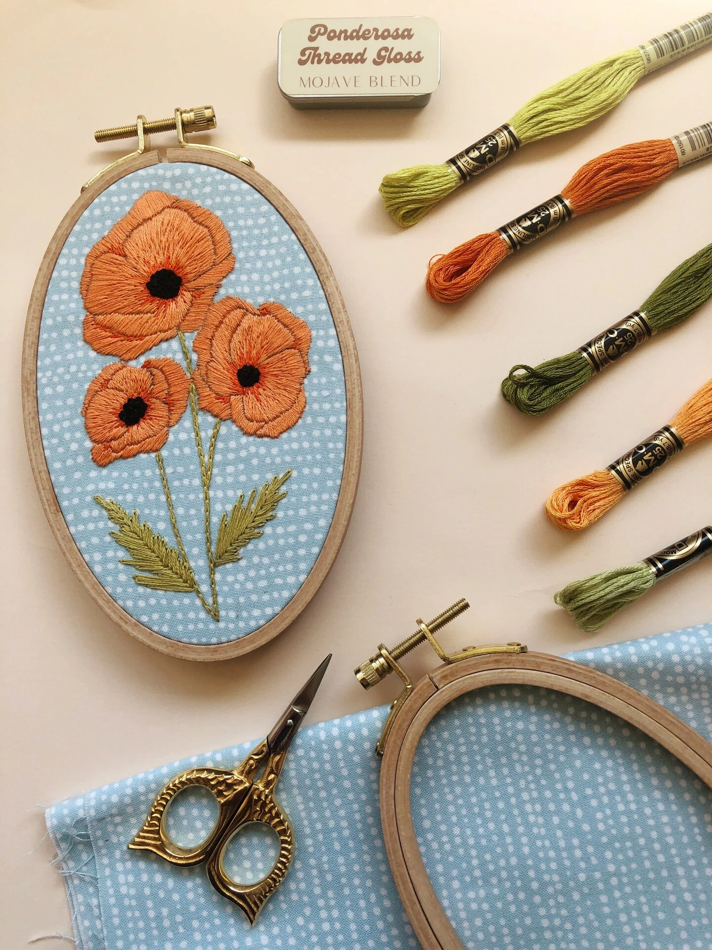 MCreativeJ Poppies - Intermediate Hand Embroidery DIY Craft Kit 12 MCreativeJ Poppies - Intermediate Hand Embroidery DIY Craft Kit - Image 10