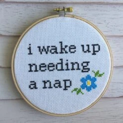 Wake Up Needing A Nap Counted Cross Stitch DIY KIT Intermediate -Michaels Stores 12835750270521