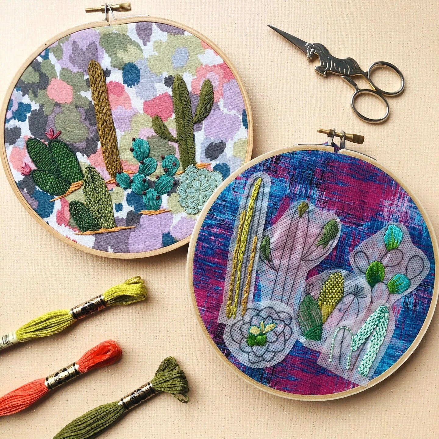 MCreativeJ Cacti - Peel Stick And Stitch Hand Embroidery Patterns 3 MCreativeJ Cacti - Peel Stick And Stitch Hand Embroidery Patterns