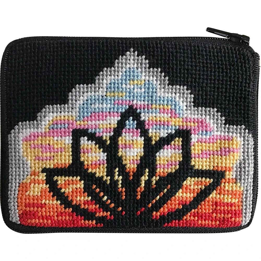 Yoga Lotus Needlepoint Coin Purse Kit-- Stitch & Zip Multicolor 5 Yoga Lotus Needlepoint Coin Purse Kit-- Stitch & Zip Multicolor - Image 3
