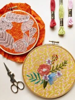 MCreativeJ Florals - Peel Stick And Stitch Hand Embroidery Patterns