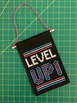 Level Up Tiny Banner Counted Cross Stitch Kit -Michaels Stores 14103089894969