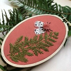MCreativeJ Moth And Fern - Intermediate 3D Hand Embroidery DIY Craft Kit -Michaels Stores 14103100735033 1