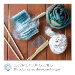 2oz Mulberry Silk Fiber: Premium Grade Natural Unbleached Pure White Undyed Combed Top Roving -Michaels Stores 141494892555488 2