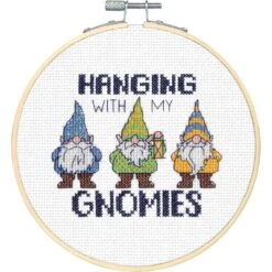 Dimensions 72-76290 Gnomies Embroidery Cross Stitch Kit, 6" D, 14 Count White Aida, Multicolor 6 Dimensions 72-76290 Gnomies Embroidery Cross Stitch Kit, 6" D, 14 Count White Aida, Multicolor -Michaels Stores 142821012576304 1