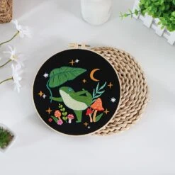 Frog Embroidery Kits For Beginners With Art Night Pattern, Cross Stitch Kit For Adults,DIY Needlepoint For Embroidery Starter 33 Frog Embroidery Kits For Beginners With Art Night Pattern, Cross Stitch Kit For Adults,DIY Needlepoint For Embroidery Starter -Michaels Stores 142821082290224 2
