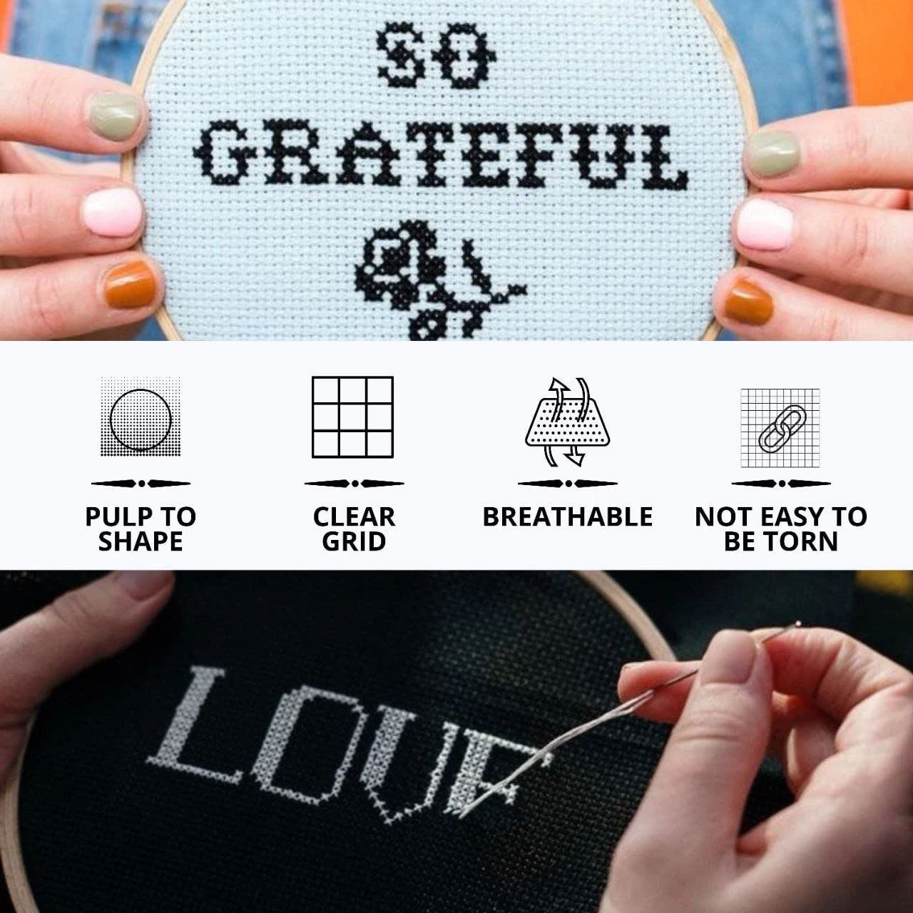 6PCS Aida Cloth 14 Count 3 Pieces Black Cross Stitch Fabric And 3 Pieces White Cross Stitch Fabric Cotton Embroidery Cloth For Needlework 14 Count For Craft Embroidery 19 6PCS Aida Cloth 14 Count 3 Pieces Black Cross Stitch Fabric And 3 Pieces White Cross Stitch Fabric Cotton Embroidery Cloth For Needlework 14 Count For Craft Embroidery - Image 17