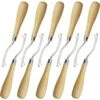 ROYHOO 10PCS Wooden Bent Latch Hook Tool Knitting Tool Needle Hook With Wood Handle For Crafts Carpet