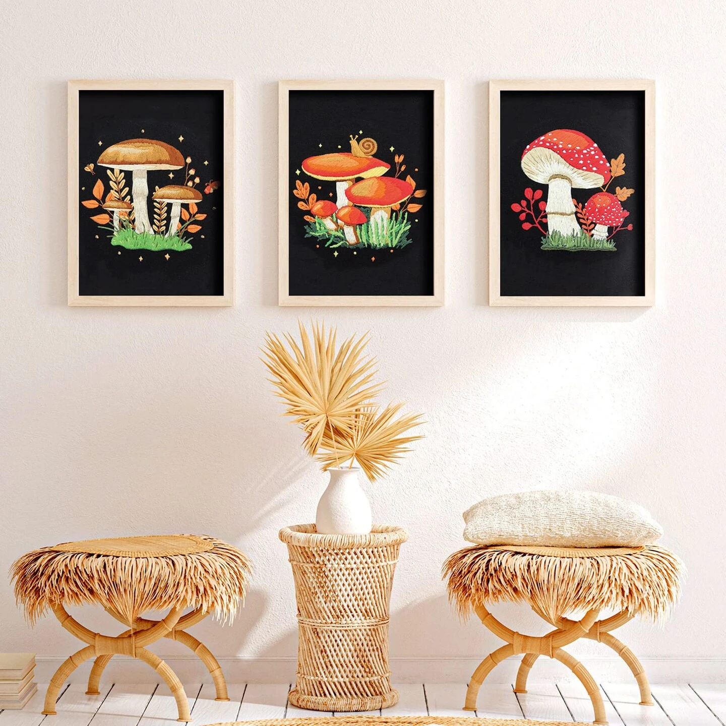 5 Sets Mushroom Embroidery Kit For Beginners With Pattern And Instructions Include Embroidery Cloth Hoops Threads For Craft Lover Hand Stitch DIY Adult Hand Needlepoint 7 5 Sets Mushroom Embroidery Kit For Beginners With Pattern And Instructions Include Embroidery Cloth Hoops Threads For Craft Lover Hand Stitch DIY Adult Hand Needlepoint - Image 5
