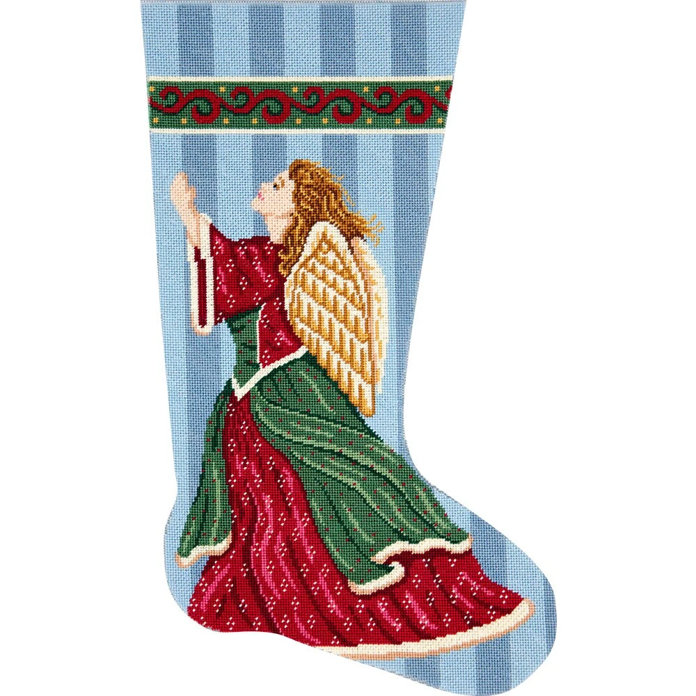Alice Peterson Home Creations Holiday Edition Needlepoint Stocking Kit- Angel In Praise- Large, Deluxe Size 4 Alice Peterson Home Creations Holiday Edition Needlepoint Stocking Kit- Angel In Praise- Large, Deluxe Size - Image 2