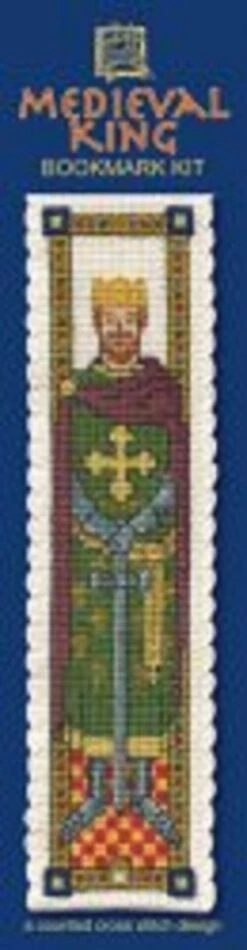 Textile Heritage Counted Cross Stitch Bookmark Kit - Medieval King Multicolor