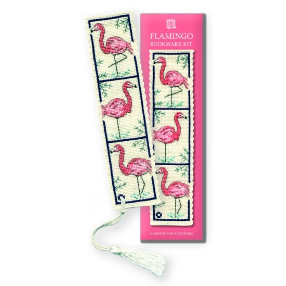 Textile Heritage Counted Cross Stitch Bookmark Kit - Flamingos Multicolor 3 Textile Heritage Counted Cross Stitch Bookmark Kit - Flamingos Multicolor