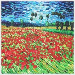 Poppy Field In Bloom Detail By Vincent Van Gogh Counted Cross Stitch Pattern -Michaels Stores 144120784969346993 1