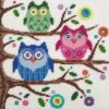 Canoodles- Owls- Needlepoint Kit Multicolor