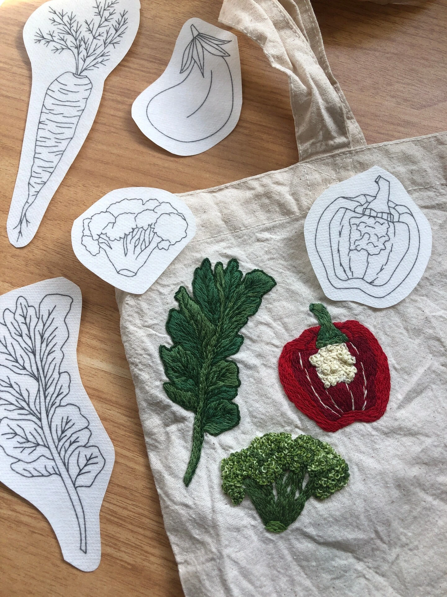 MCreativeJ Veggie Delight - Peel Stick And Stitch Hand Embroidery Patterns 10 MCreativeJ Veggie Delight - Peel Stick And Stitch Hand Embroidery Patterns - Image 8
