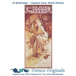 Art Nouveau Alphonse Mucha's Winter Chocolat Counted Cross Stitch Chart Pattern -Michaels Stores 144129956807709385 1