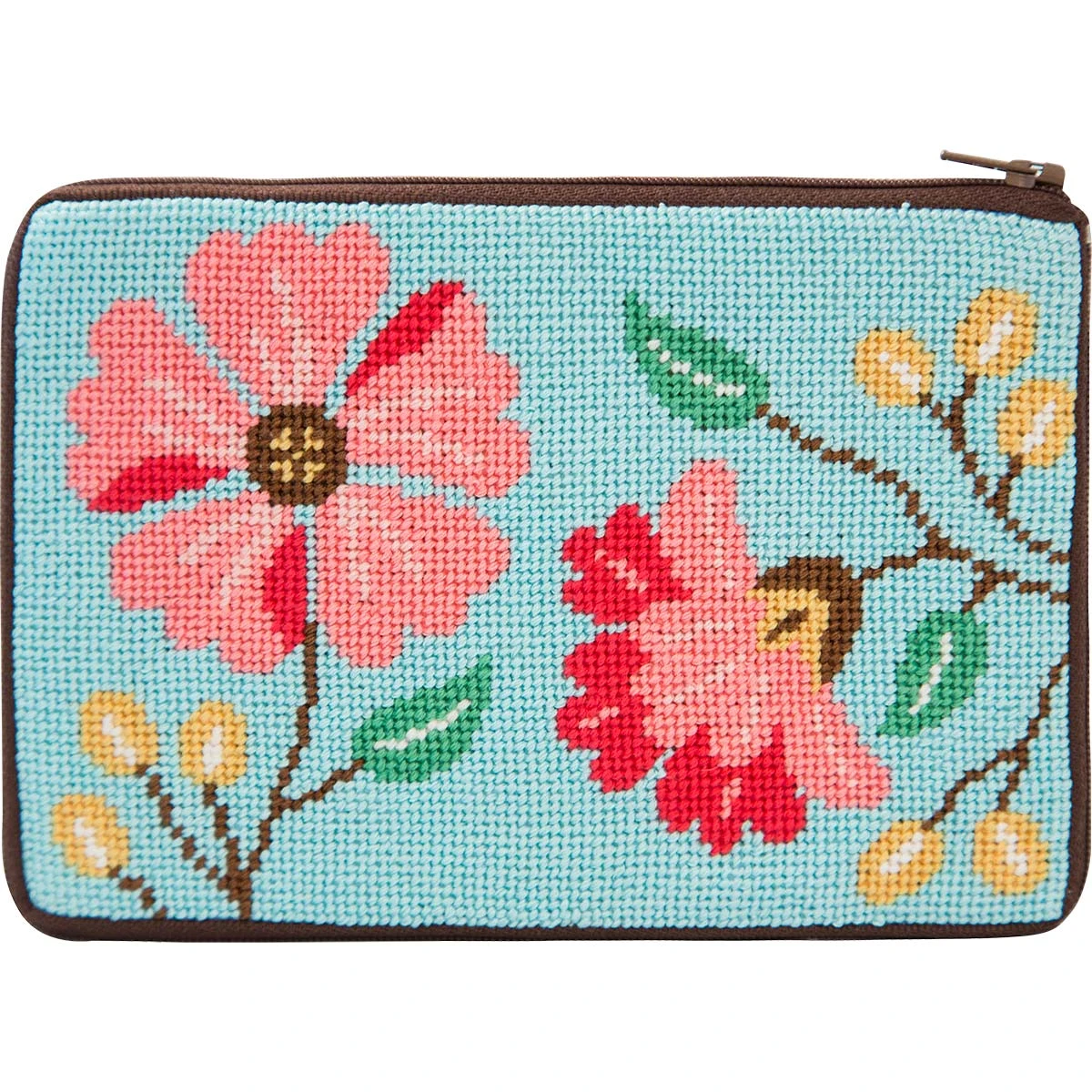 Alice Peterson Pink Flowers Stitch & Zip Purse Needlepoint Kit Multicolor 5 Alice Peterson Pink Flowers Stitch & Zip Purse Needlepoint Kit Multicolor - Image 3