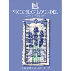 Victorian Lavender Sachet Cross Stitch Kit Multicolor
